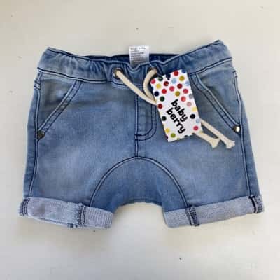 Baby Berry Blue Denim Shorts Size 6-12m 