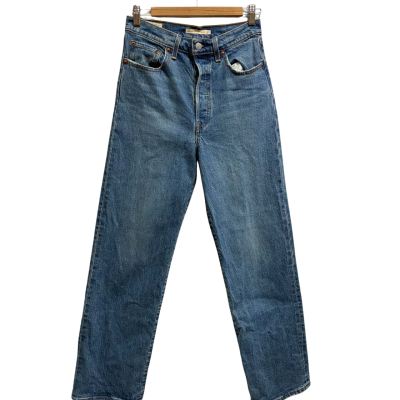 Levis Mens Size 27 Straight Leg Jeans Blue Ribcage Straight Leg