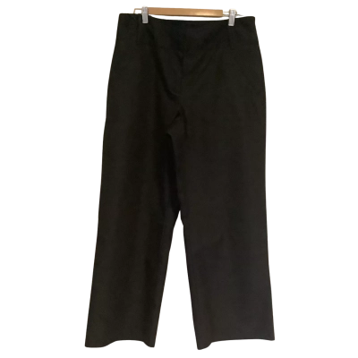 Cue.   Black Structured Full Length Trousers.   Size 16 