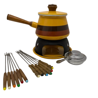 Vintage 70s Fondue Set
