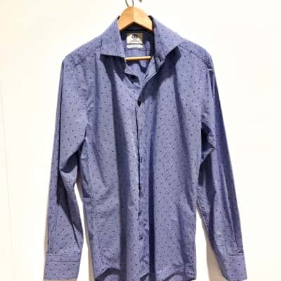  Mens  Size L Business Shirt Blue / White 