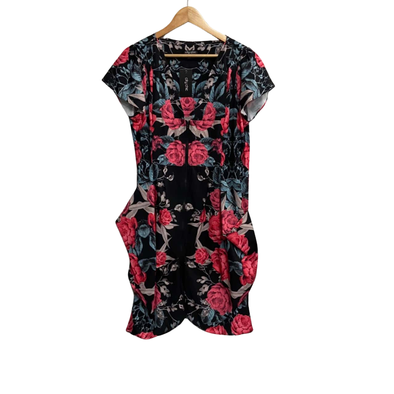 City Chic Womens Size XS Floral / Pink Tunic Dress(s)