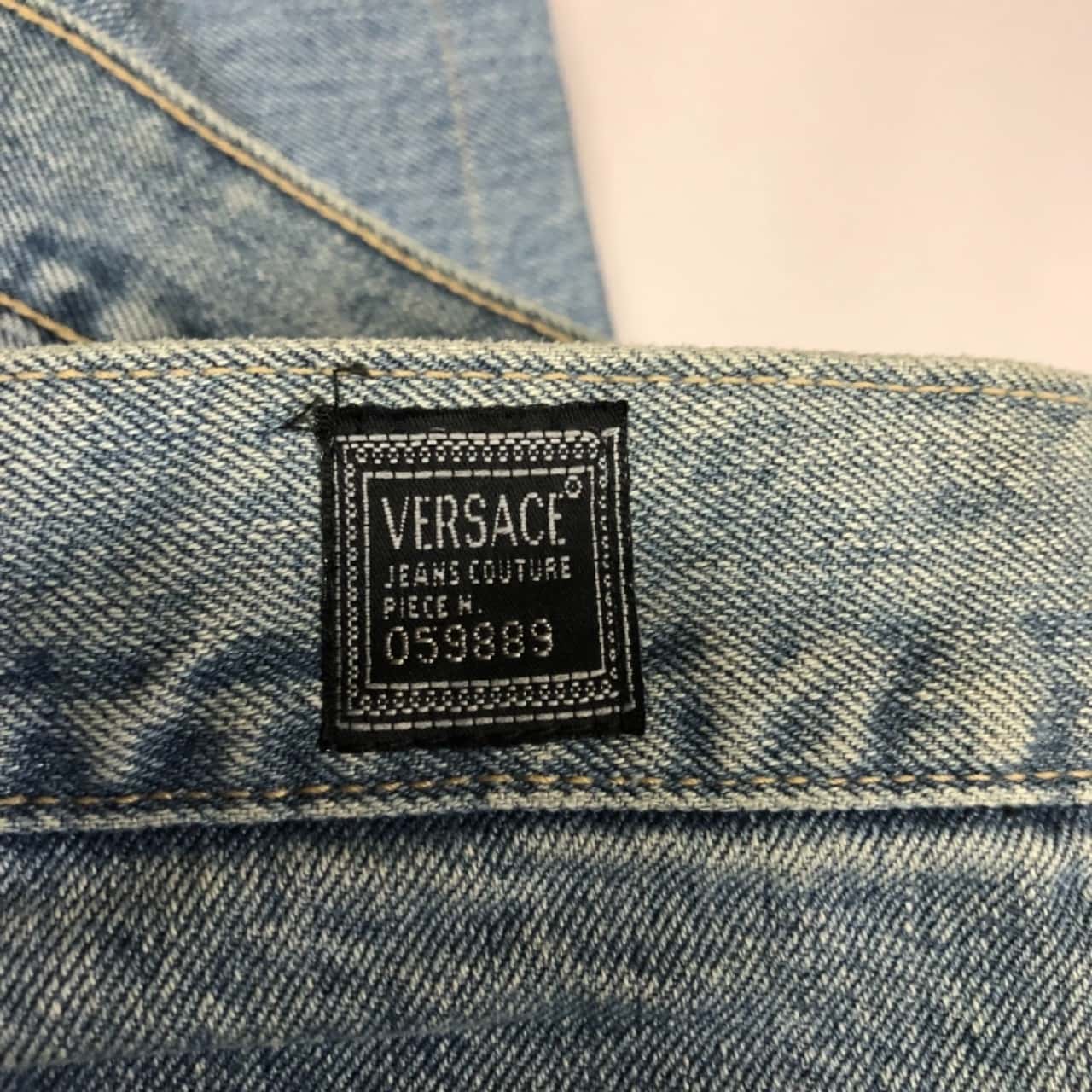REDUCED Authentic Versace Jeans Couture Womens Size 9 Bleached Jeans Blue  New with tags Shortened