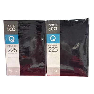 Home & Co - QUEEN sheet set 225 thread count Colour BLACK NEW WITH TAGS 