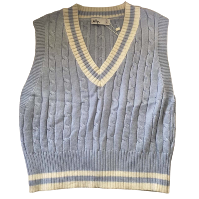  Ally Cable Knit Vest Size S