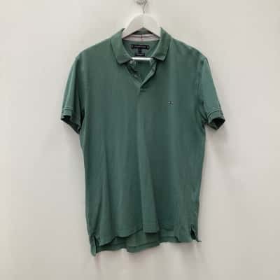 Tommy Hilfiger Polo Shirt Regular Fit Green - Size L
