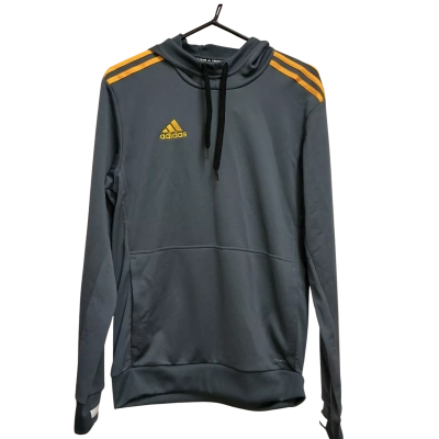 Adidas Mens  Size S Hooded Sweatshirt Grey / Yellow 
