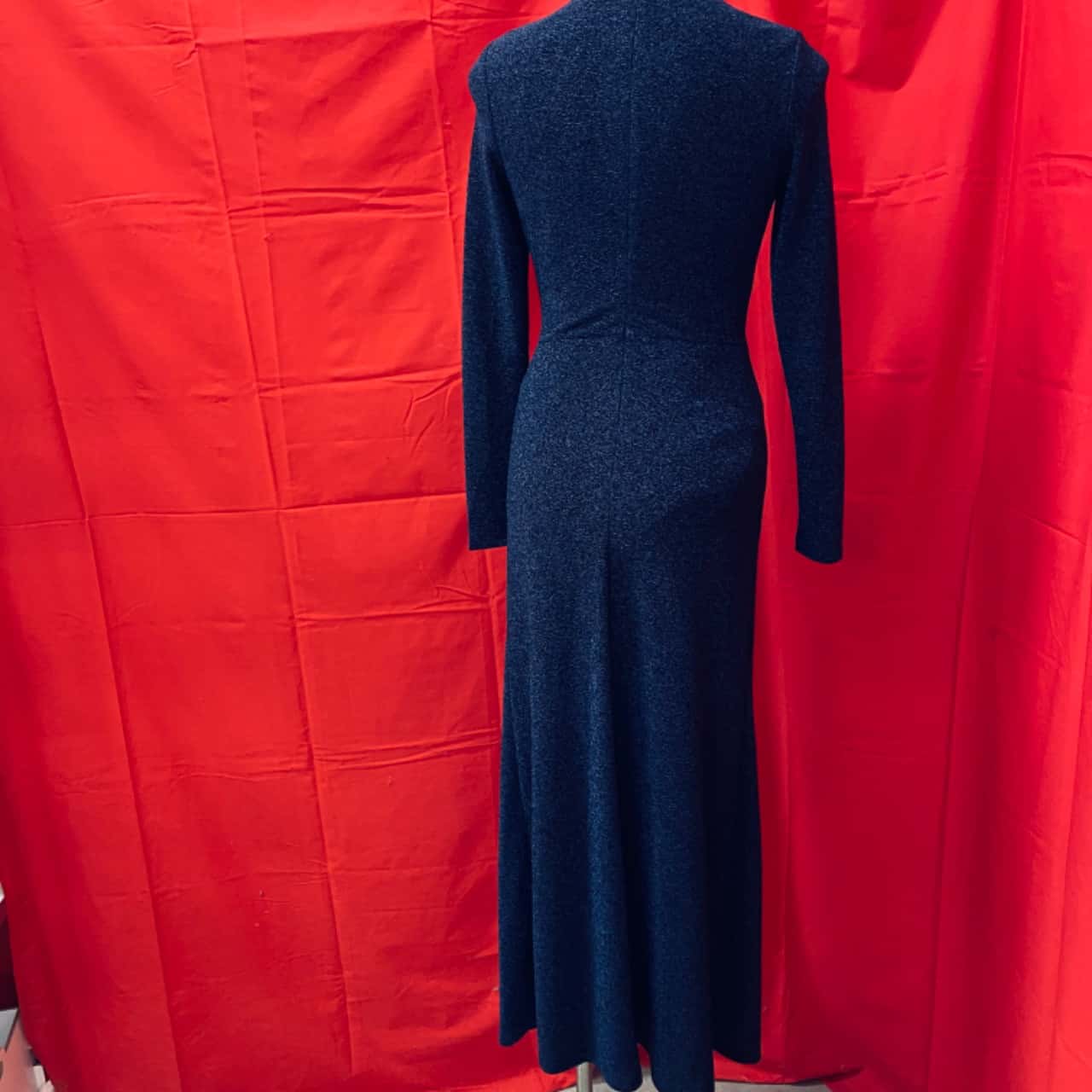 Cue Womens Size 8 Bodycon Dress / Cocktail Dress / Formal Dress / Long  Sleeve / Maxi Dress Navy Blue (s)