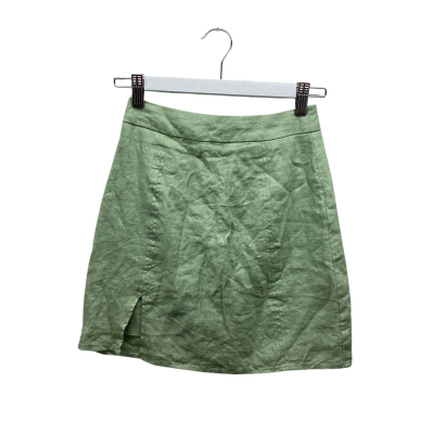 Perfect Stranger Size 6 Green Linen ‘Lula Skirt’