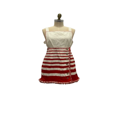 Zimmermann Womens  Size 3 Cocktail Dress Off White / Red / Striped 