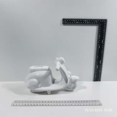 White Scooter Money Box Coins 