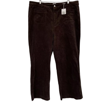 Just Jeans Espresso Brown Corduroy Wide Leg Pants Size 22