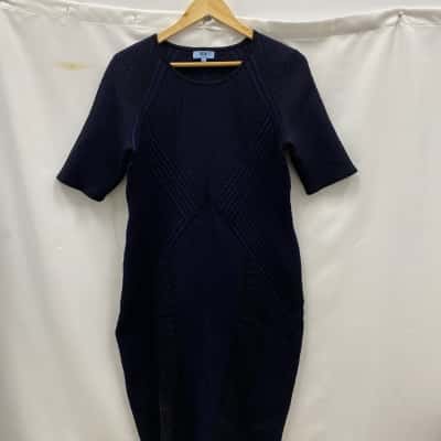 Cue Women's Knit Dress Size L Black  / Purple 