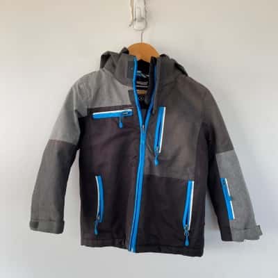 Crane Kids Snow Extrem Grey Blue Winter Jacket Size 4 