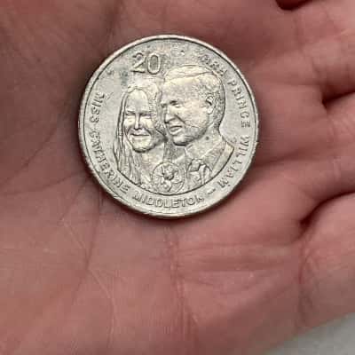 Prince William & Catherine 20 Cent Coin