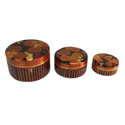 Trinket Round Floral Patterned Boxes as pictured