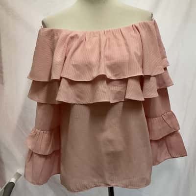 Seed Heritage Womens  Size S Off-the-shoulder Top Pink  