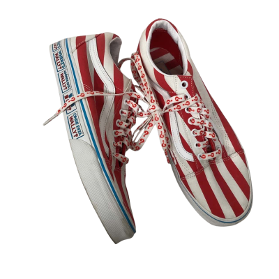 Vans 'Where's Waldo' Mens  Size 10 (US) Sneakers Red / White Striped 