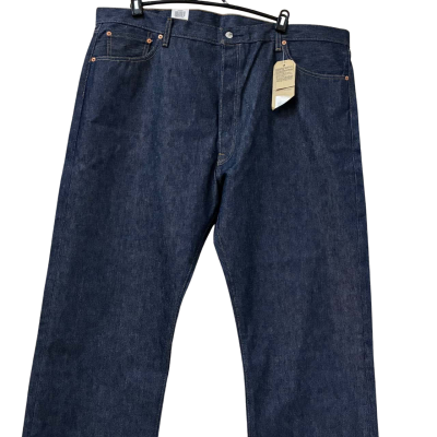 Levis Mens Size 46x36 Straight Leg Jeans Navy Blue 