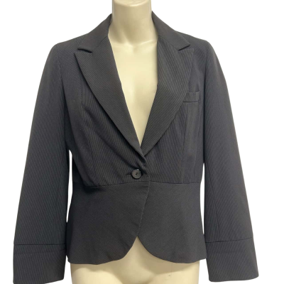 Sheike Womens Size 12 Brown Pinstripe Blazer 