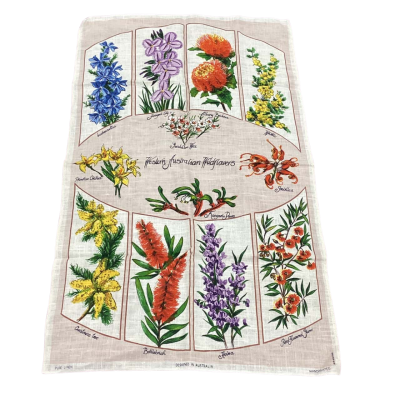 Vintage Tea Towel Western Australian Wildflowers