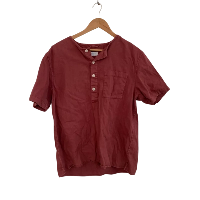 Saturdays NYC Mens  Size L Short Sleeve Shirt Maroon 