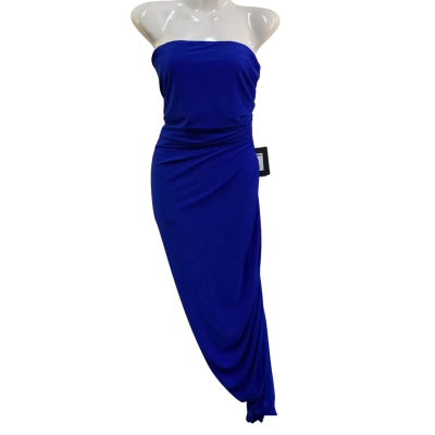 BNWT Normakamali Womens  Size 36 / S Midi Dress / Strapless Dress Blue 
