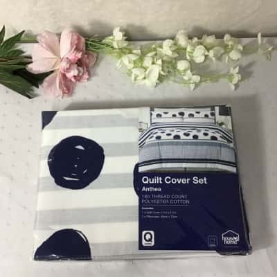 House & Home "Anthea" 180 TC Queen Quilt Cover Set (new)