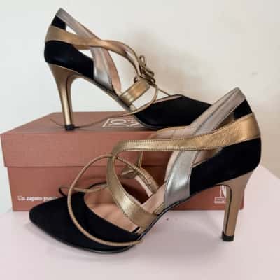  Womens  Joni Size 38 Heels Black  / Bronze