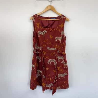 Princess Highway Red Zebra Pattern Sleeveless Mini Dress  Size 12 