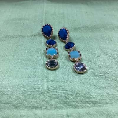  Womens Earrings blue bling (jb)