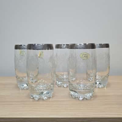 Lavorato A Mano - Made In Italy - Set Of 6 Etched Glasses