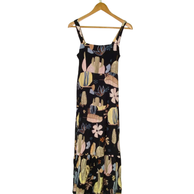 Iris Maxi Womens  Size 10 Maxi Dress Black  / Floral / Multicoloured 