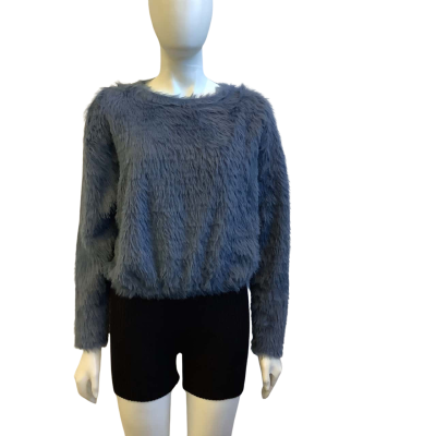Zara Womens  AUS Size M Furry Jumper Hazy Blue