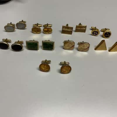 Mens Cufflinks assorted  9 X pairs gold tones