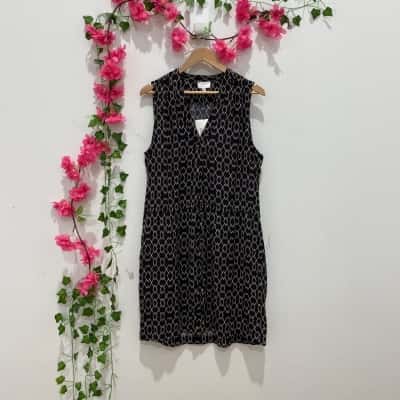 Witchery Womens  Size 14 Casual Dress Black  / Gold / Multicoloured / Pattern / Silver 