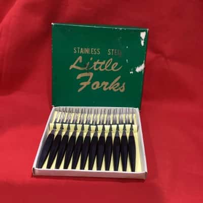 Vintage mid-century “Little forks” cocktail set