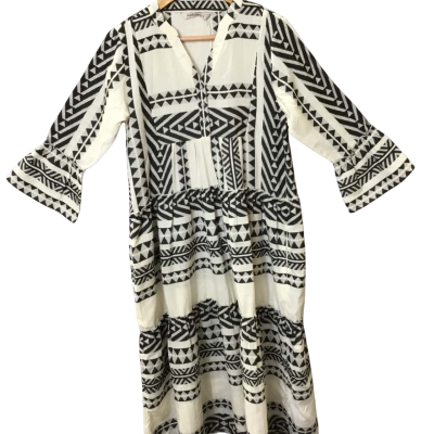 Women’s Size 8 Black And White Joop & Gypsy Casual Maxi Dress