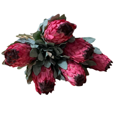 Artificial Pink Protea Stems x 6 
