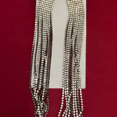 Women's Costume Rhinestone Multi Strand Drop Earrings 
