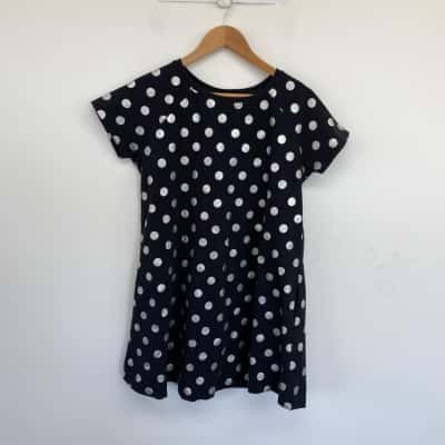 Gorman Black Silver Dot Short SLeeve Mini Dress  Size 8 