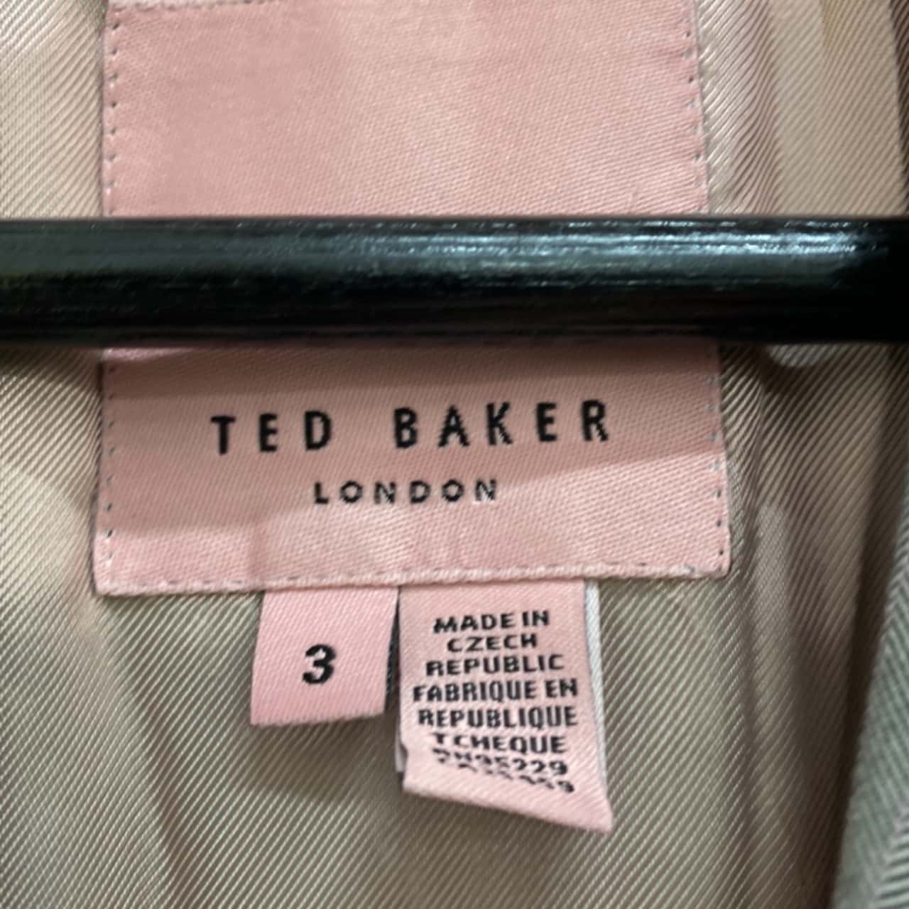 Ted Baker Womens Size 3 Blazers Grey small mark please see pic