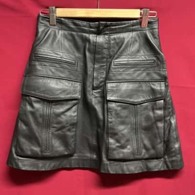 Scanlan Theodore Womens Size 6 Black Leather Skirt