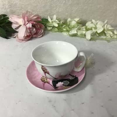 Summer River Stilhetto Heel Shoes / Handbag Pattern Cup & Saucer