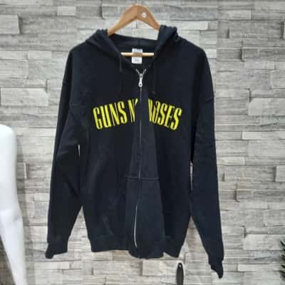 Gildan  guns'n'roses Mens  Size L Front Zipper / Hood Jacket Black  / Multicoloured / Yellow 