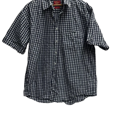 RM Williams Mens  Size XXL Checked Shirt Navy Blue / White 