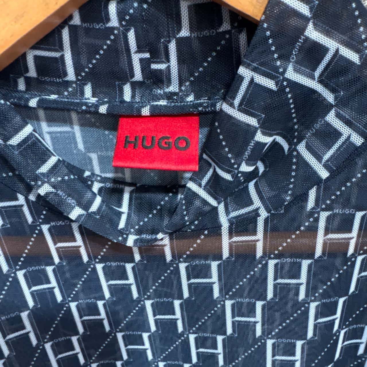 Hugo Sizing HUGO Womens Size S Long Sleeve Top Navy Blue (s)