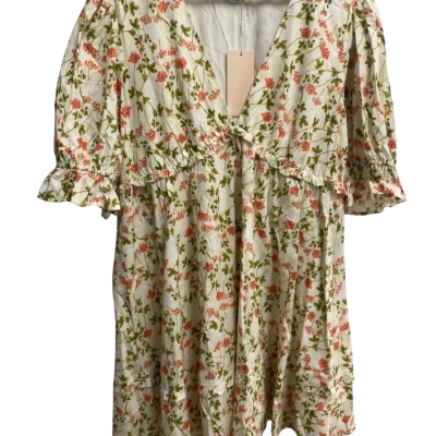 Apero Label Womens  Size XXL Babydoll Dress Floral / White 