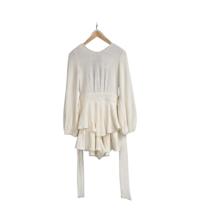 Saints + Secrets Womens  Size 8 Long Sleeve Playsuit White 