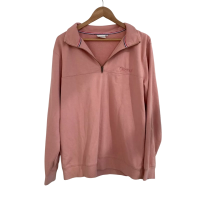 Okanui Womens  Size M Quarter Zip Jumper Coral 